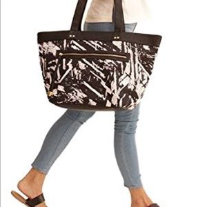 Olivia + Joy Carryall Black & White Zsa Zsa Tote
